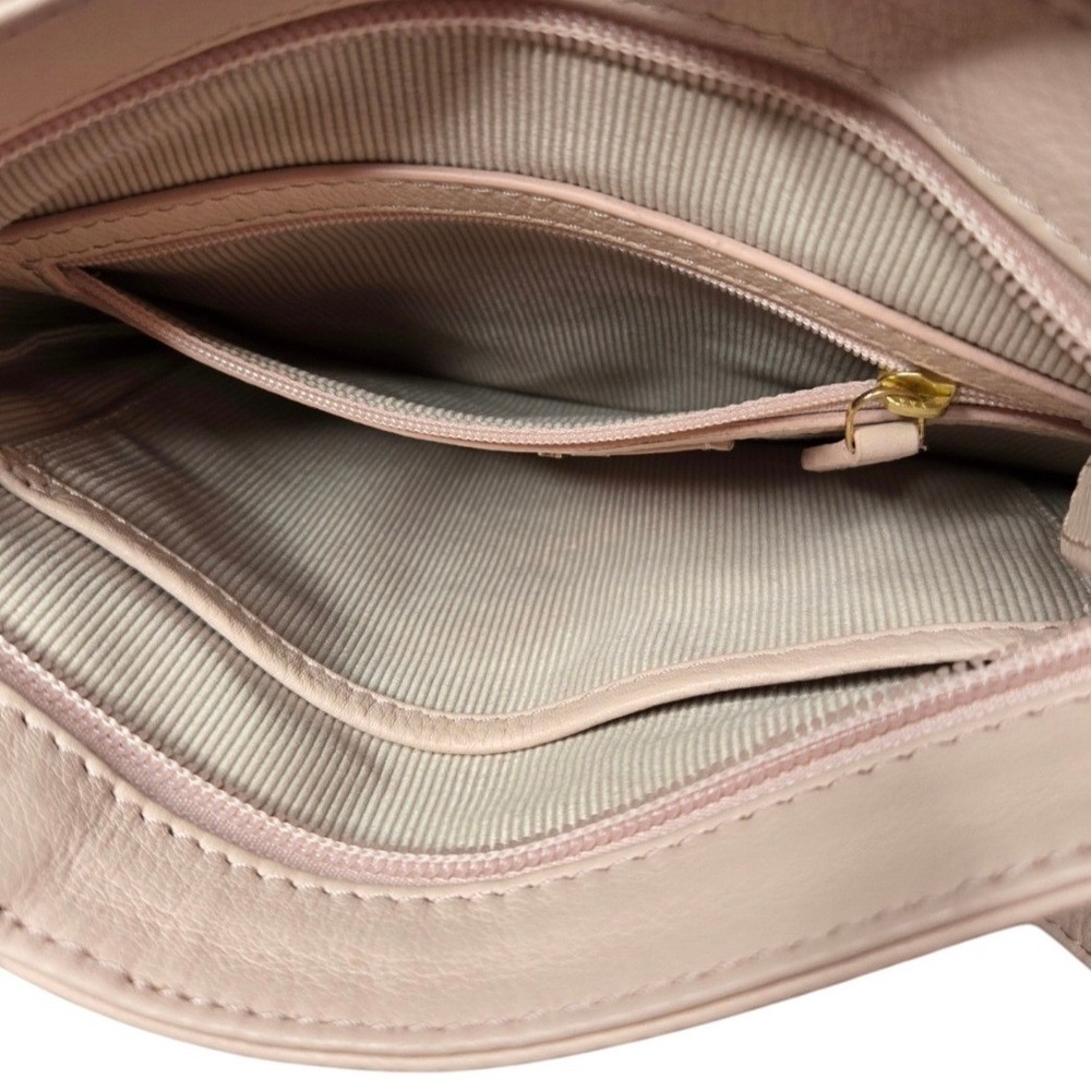 Radley London Pocket Leather Crossbody Bag Pebbled Blush Pink Scottie Dog Charm - Picture 12 of 16